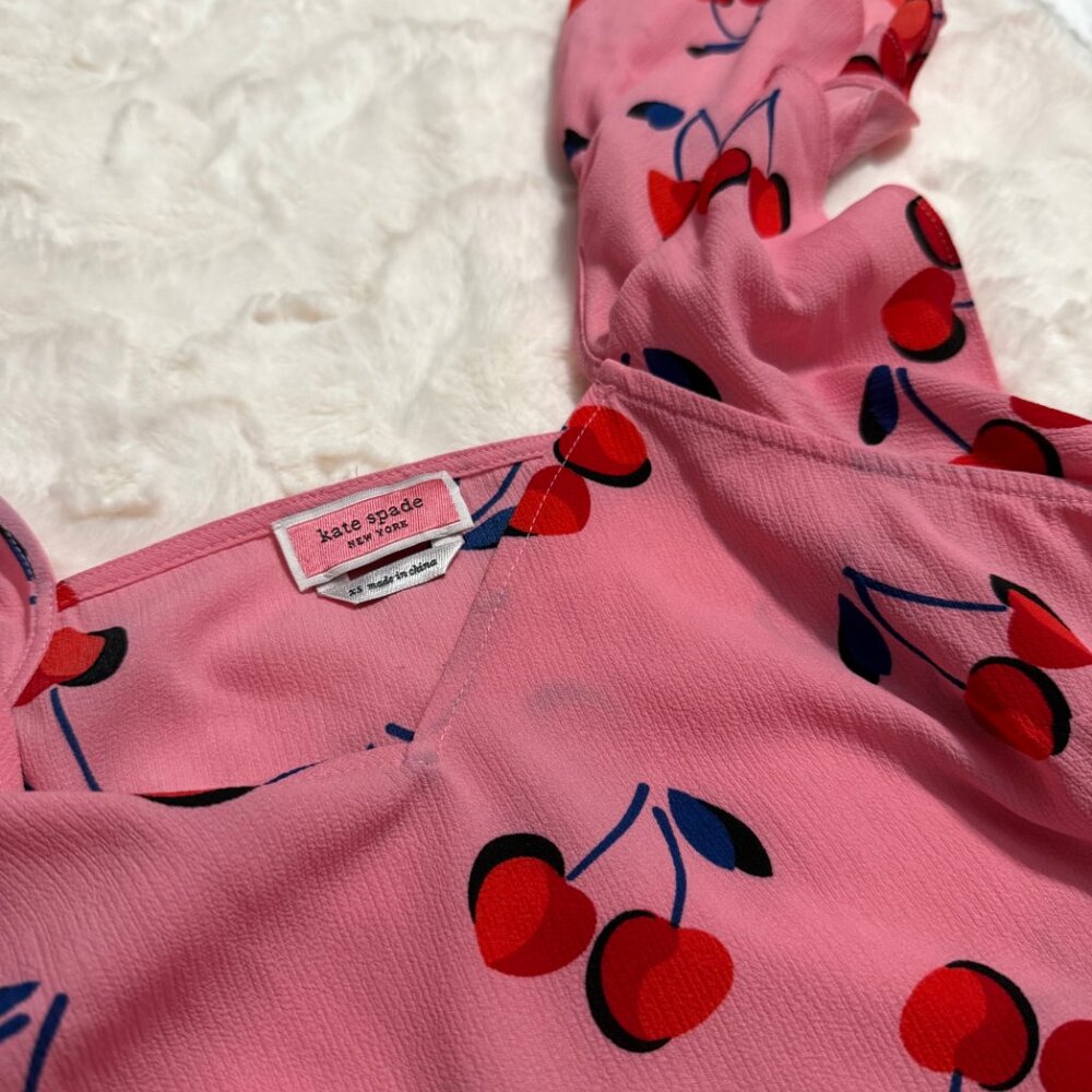 Kate Spade Cherry Toss Flutter Top Size Xs - image 5